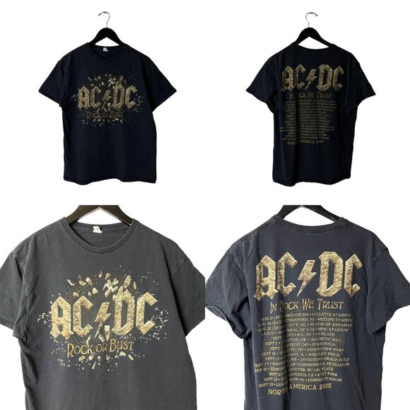 AC/DC | Tops | 25 Acdc T Shirt Black Large L Band Graphic Tee Cotton ...
